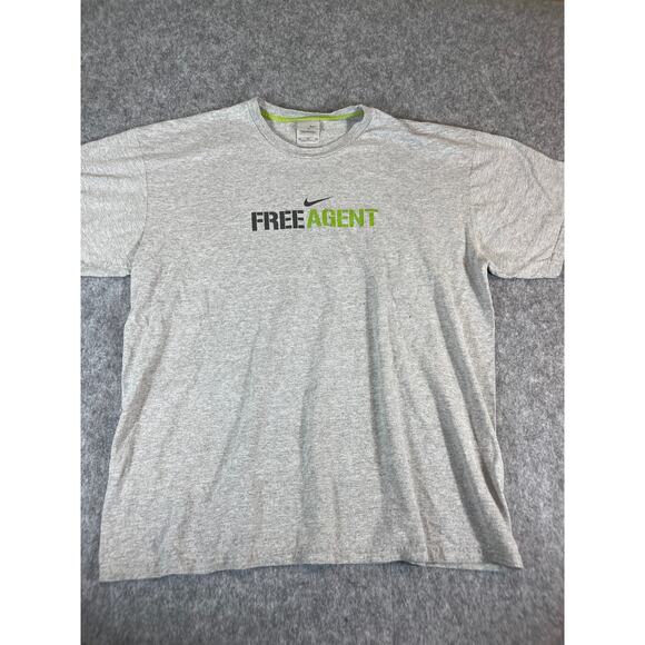 Vintage Y2K Nike Free Agent Where Do I sign? T-Shirt Mens XL Center Swoosh Gray - Picture 1 of 4